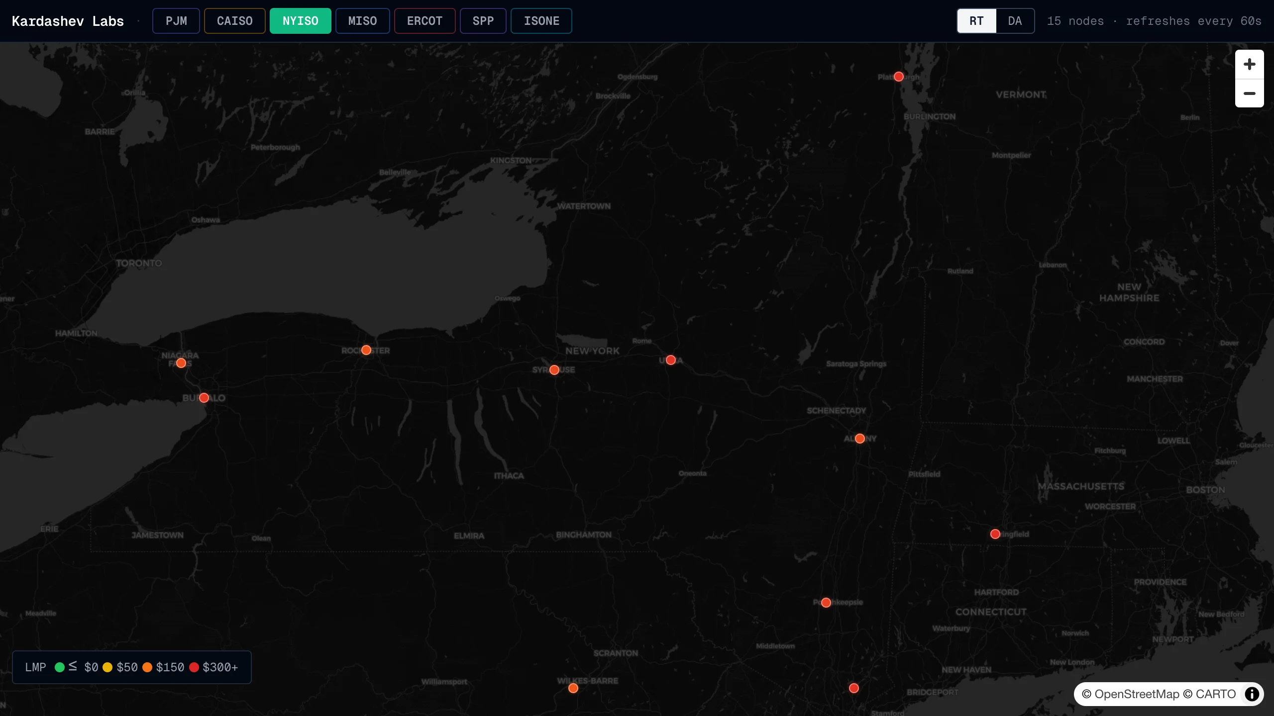 US nodal LMP price map